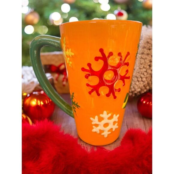 VTG Festive Penguin Christmas Ceramic Tall Coffee Mug Centerpiece Holiday Decor - Picture 3 of 8